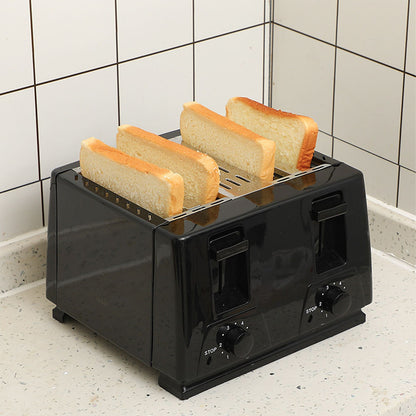 Тостер 4 скибочки, розморожування, підігрів, 1300Вт, QLT-318B / Тостер для хліба / Електротостет