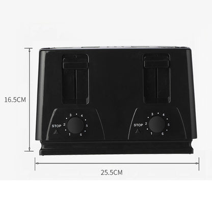 Тостер 4 скибочки, розморожування, підігрів, 1300Вт, QLT-318B / Тостер для хліба / Електротостет