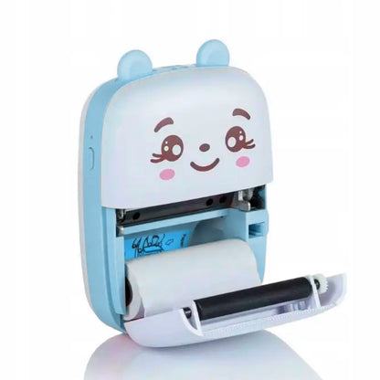 Портативний міні принтер + рулон термопаперу, Блакитний / Дитячий Bluetooth фотопринтер / Термопринтер