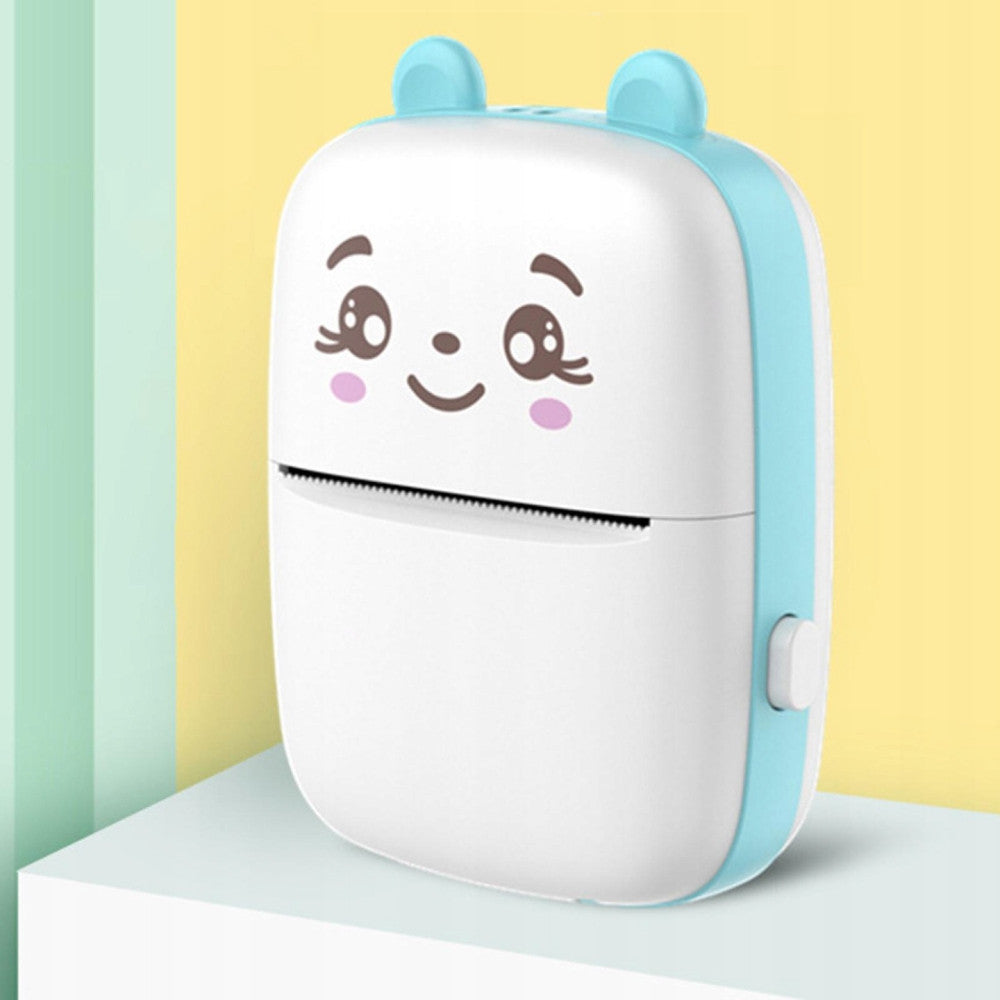 Портативний міні принтер + рулон термопаперу, Блакитний / Дитячий Bluetooth фотопринтер / Термопринтер