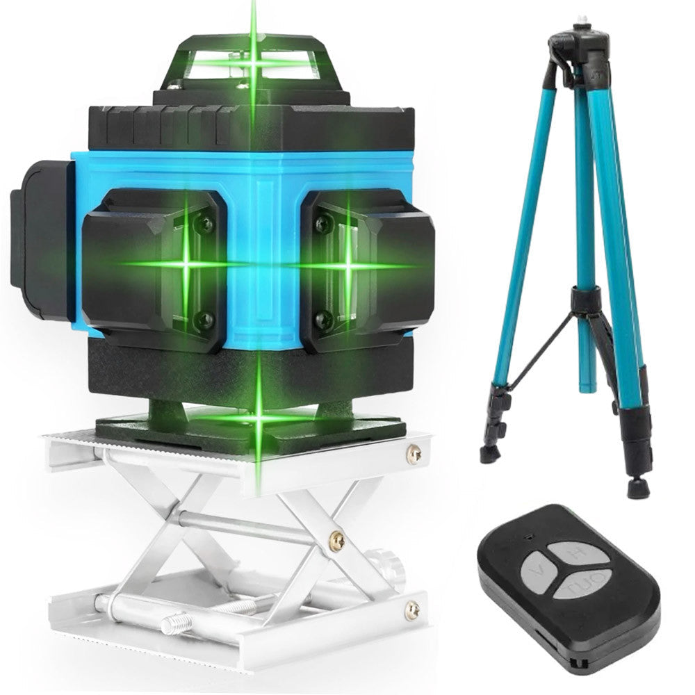 Лазерний нівелір 4D 16 ліній з триногою, пультом та кейсом / Лазерний нівелір / Лінійний нівелір