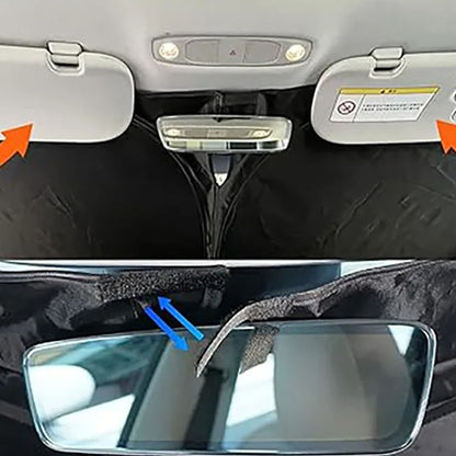 Сонцезахисний екран на лобове скло 145х80см / Захист від сонця до машини / Чохол під лобове скло