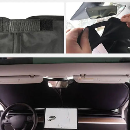 Сонцезахисний екран на лобове скло 145х80см / Захист від сонця до машини / Чохол під лобове скло