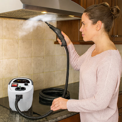 Портативний пароочисник 2500Вт, 1,2л + 7 насадок / Ручний пароочисник для дому / Паровий очищувач