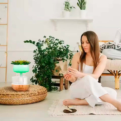 Аромадифузор-зволожувач "Оазис" з RGB-підсвічуванням та USB-живленням, 300 мл / Нічник зволожувач / Аромадифузор