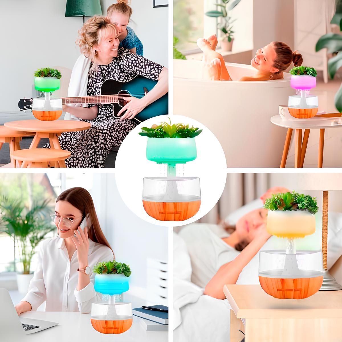 Аромадифузор-зволожувач "Оазис" з RGB-підсвічуванням та USB-живленням, 300 мл / Нічник зволожувач / Аромадифузор