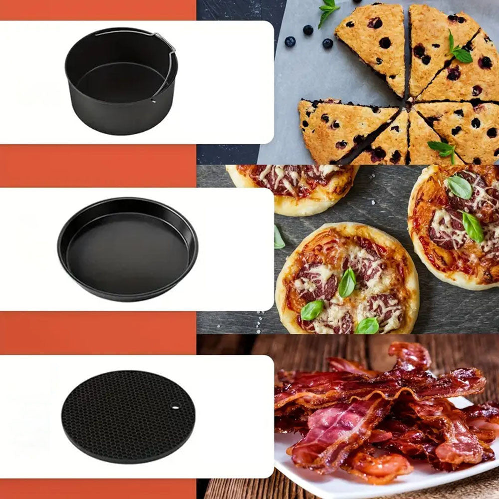 Аксесуари для аерофритюрниці 8 дюймів, 11 в 1 / Аксесуари для аерогрилю / Набір аксесуарів для мультипечі