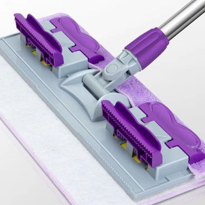 Швабра із затискачами та 2 насадками, Фіолетовий / Швабра для підлоги / Швабра для миття підлоги / Телескопічна швабра