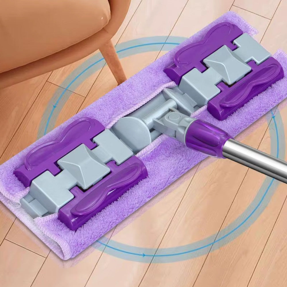 Швабра із затискачами та 2 насадками, Фіолетовий / Швабра для підлоги / Швабра для миття підлоги / Телескопічна швабра