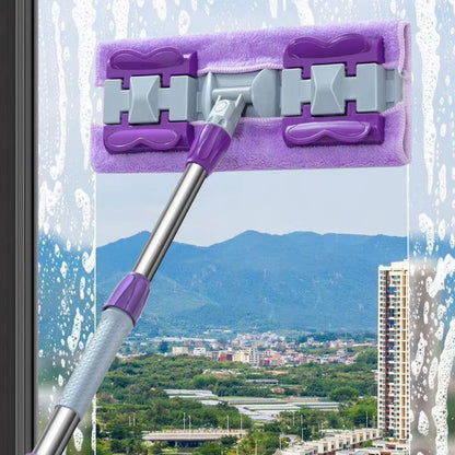 Швабра із затискачами та 2 насадками, Фіолетовий / Швабра для підлоги / Швабра для миття підлоги / Телескопічна швабра