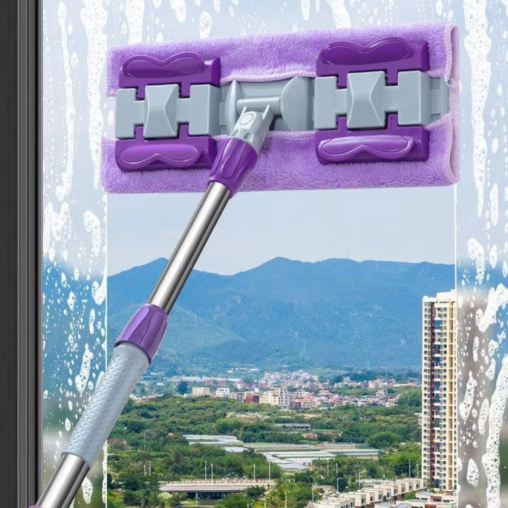 Швабра із затискачами та 2 насадками, Фіолетовий / Швабра для підлоги / Швабра для миття підлоги / Телескопічна швабра