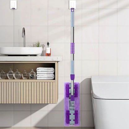 Швабра із затискачами та 2 насадками, Фіолетовий / Швабра для підлоги / Швабра для миття підлоги / Телескопічна швабра