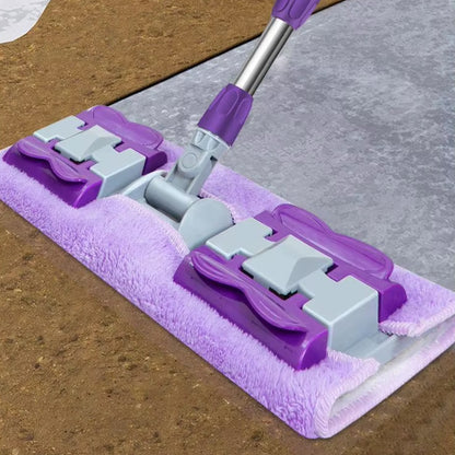 Швабра із затискачами та 2 насадками, Фіолетовий / Швабра для підлоги / Швабра для миття підлоги / Телескопічна швабра