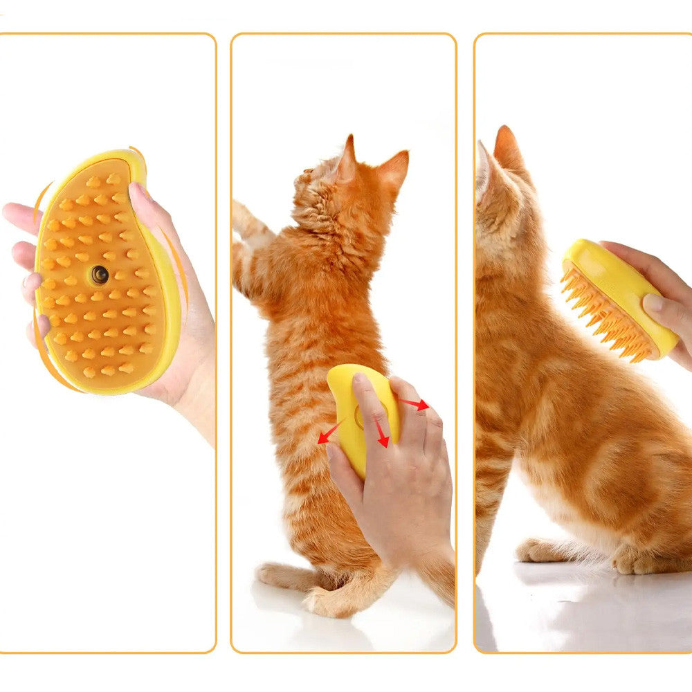Гребінець для вичісування шерсті тварин з парою AD-2220, Жовта / Щітка від шерсті / Щітка для котів