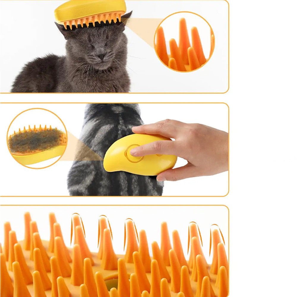 Гребінець для вичісування шерсті тварин з парою AD-2220, Жовта / Щітка від шерсті / Щітка для котів