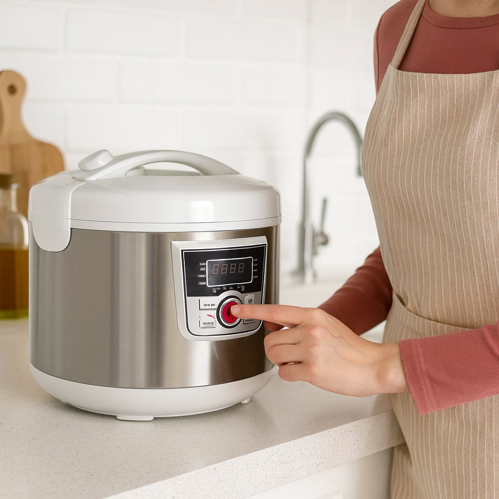 Мультиварка з таймером на 5л, 1500Вт, Domotec MS 7727, Біла / Скороварка / Мультиповар