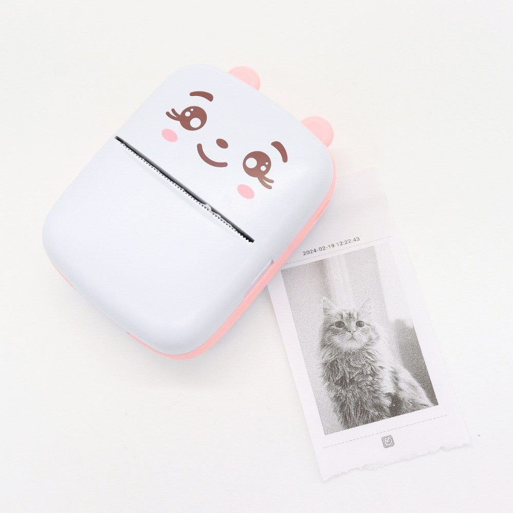 Портативний міні принтер з Bluetooth + рулон термопаперу, Рожевий / Дитячий фотопринтер / Термопринтер