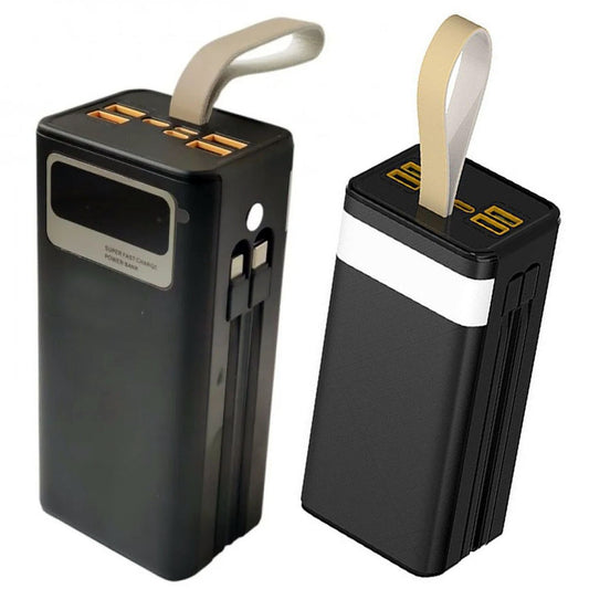 Портативний акумулятор Borofone DBT35A 100000mAh з ліхтариком та 4 перехідниками / Павербанк для телефону