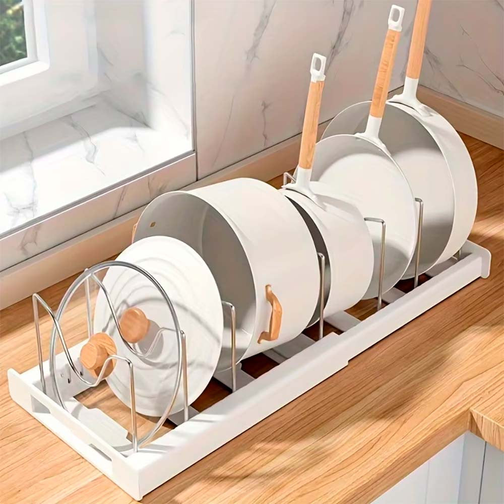 Розсувна підставка для кришок (30,5-56см) / Органайзер для кришок / Тримач для кришок