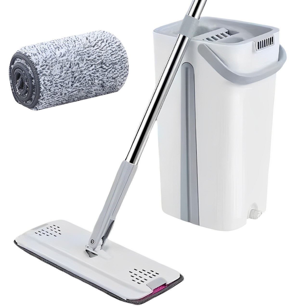 Швабра з автоматичним віджимом та відром 6л / Швабра ледарка / Комплект для прибирання швабра та відро