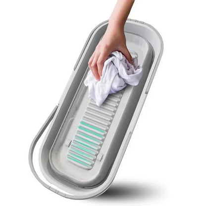 Складне відро силіконове під швабру 15л на коліщатках Barrel LY-488 / Відро прямокутне / Складна корзина