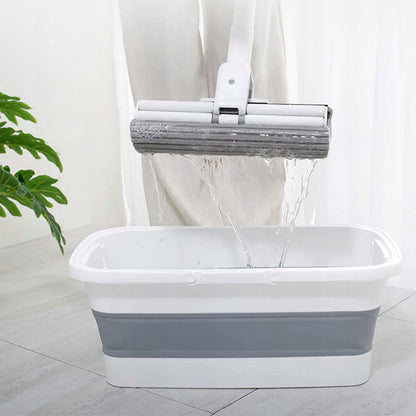 Складне відро силіконове під швабру 15л на коліщатках Barrel LY-488 / Відро прямокутне / Складна корзина