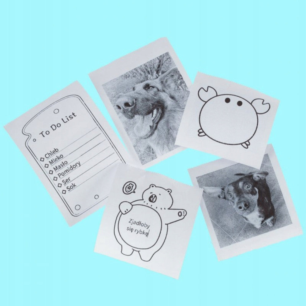 Міні принтер з Bluetooth + рулон термопаперу, Блакитний / Дитячий термопринтер / Фотопринтер портативний