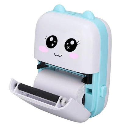 Міні принтер з Bluetooth + рулон термопаперу, Блакитний / Дитячий термопринтер / Фотопринтер портативний