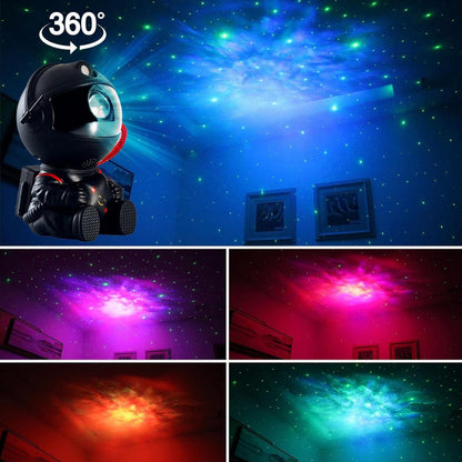 Нічник проектор зоряного неба Космонавт, з USB та пультом, Чорний / Нічник зоряне небо / Нічний світильник Астронавт
