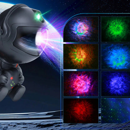 Нічник проектор зоряного неба Космонавт, з USB та пультом, Чорний / Нічник зоряне небо / Нічний світильник Астронавт