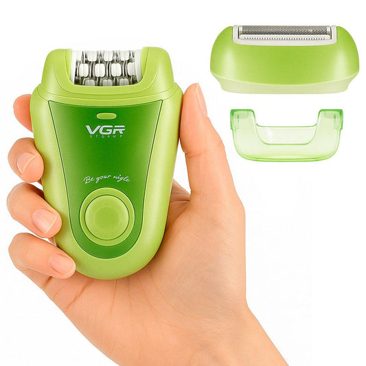 Акумуляторний епілятор, 2 насадки, з USB, V-758 / Електроепілятор / Електробритва жіноча / Депілятор для ніг