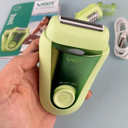 Акумуляторний епілятор, 2 насадки, з USB, V-758 / Електроепілятор / Електробритва жіноча / Депілятор для ніг