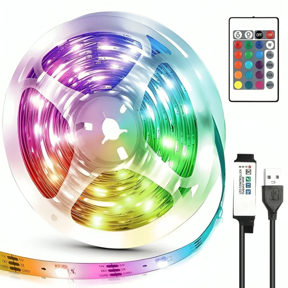 Світлодіодна стрічка 10м, від USB + пульт / Лед стрічка / RGB стрічка / Світлодіодна підсвітка для кімнати