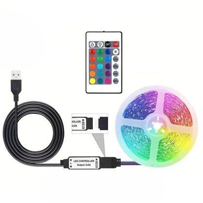 Світлодіодна стрічка 10м, від USB + пульт / Лед стрічка / RGB стрічка / Світлодіодна підсвітка для кімнати