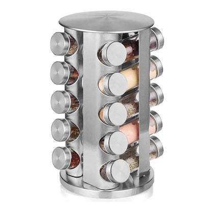 Набір для спецій та приправ 20 баночок (34х18см), з поворотом на 360 / Баночки для спецій / Карусель для спецій