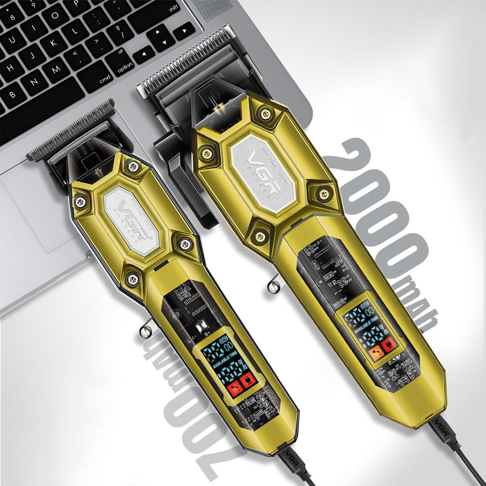 Комплект для стрижки волосся та бороди VGR V-600&900 з USB та 10 насадками / Машинка для стрижки волосся / Чоловічий тример