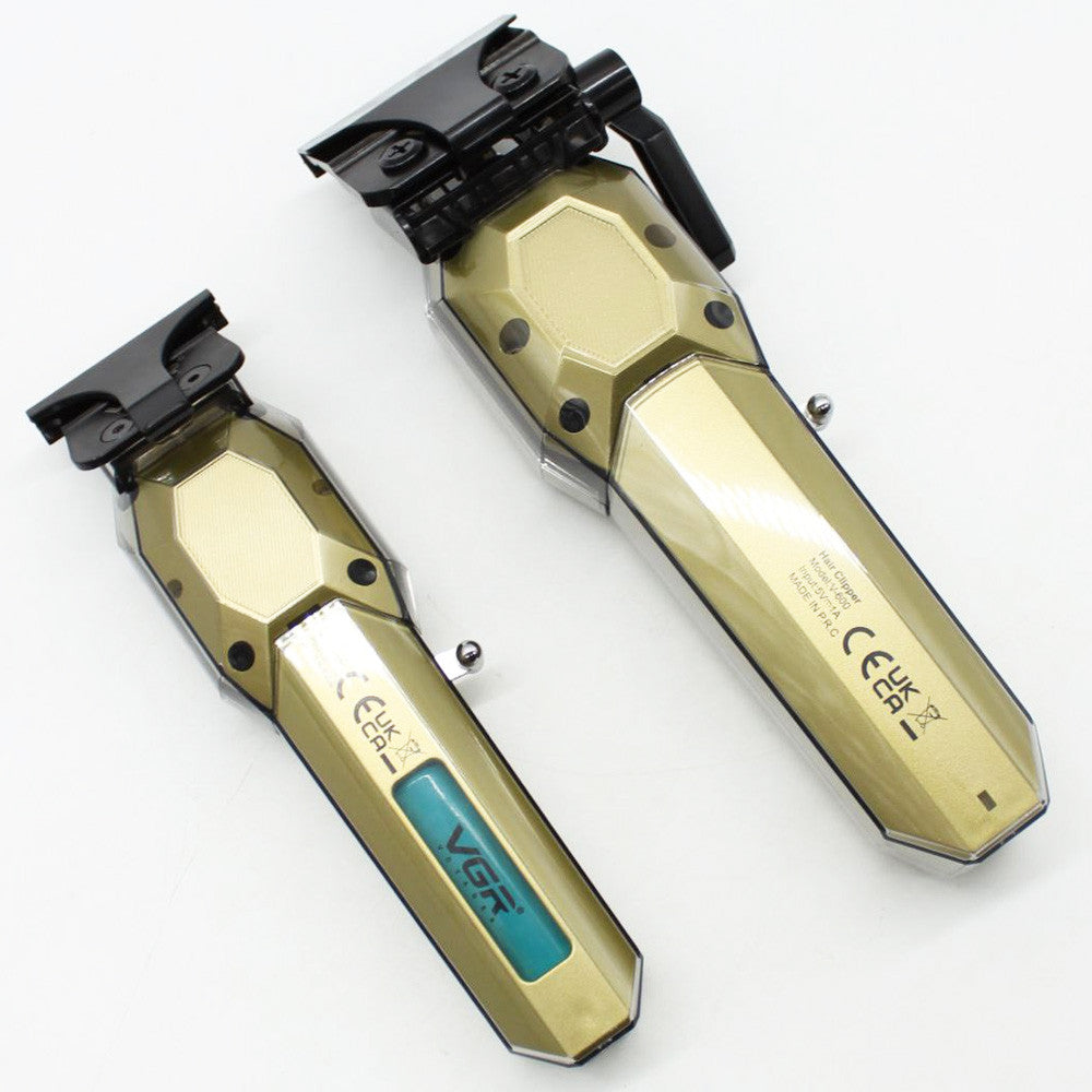 Комплект для стрижки волосся та бороди VGR V-600&900 з USB та 10 насадками / Машинка для стрижки волосся / Чоловічий тример