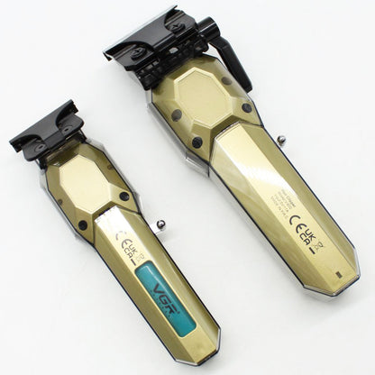 Комплект для стрижки волосся та бороди VGR V-600&900 з USB та 10 насадками / Машинка для стрижки волосся / Чоловічий тример