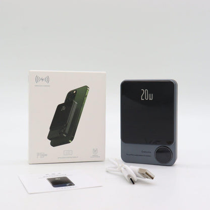 Повербанк бездротовий 20W, 10000 mAh, MagSafe, Чорний / Магнітний павербанк / УМБ / Портативний повер банк