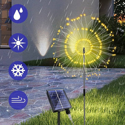 Набір 4шт Садовий світильник на сонячній батареї, 58 см, Кульбаба / LED світильник вуличний