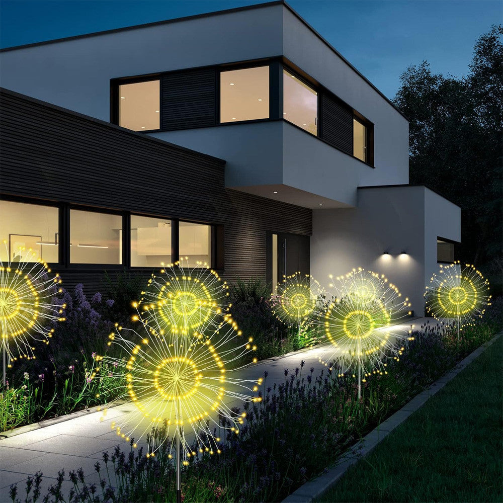 Набір 4шт Садовий світильник на сонячній батареї, 58 см, Кульбаба / LED світильник вуличний