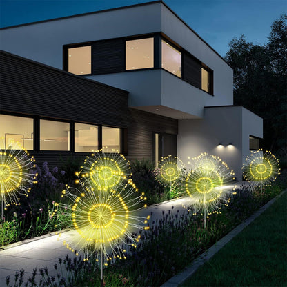 Набір 4шт Садовий світильник на сонячній батареї, 58 см, Кульбаба / LED світильник вуличний