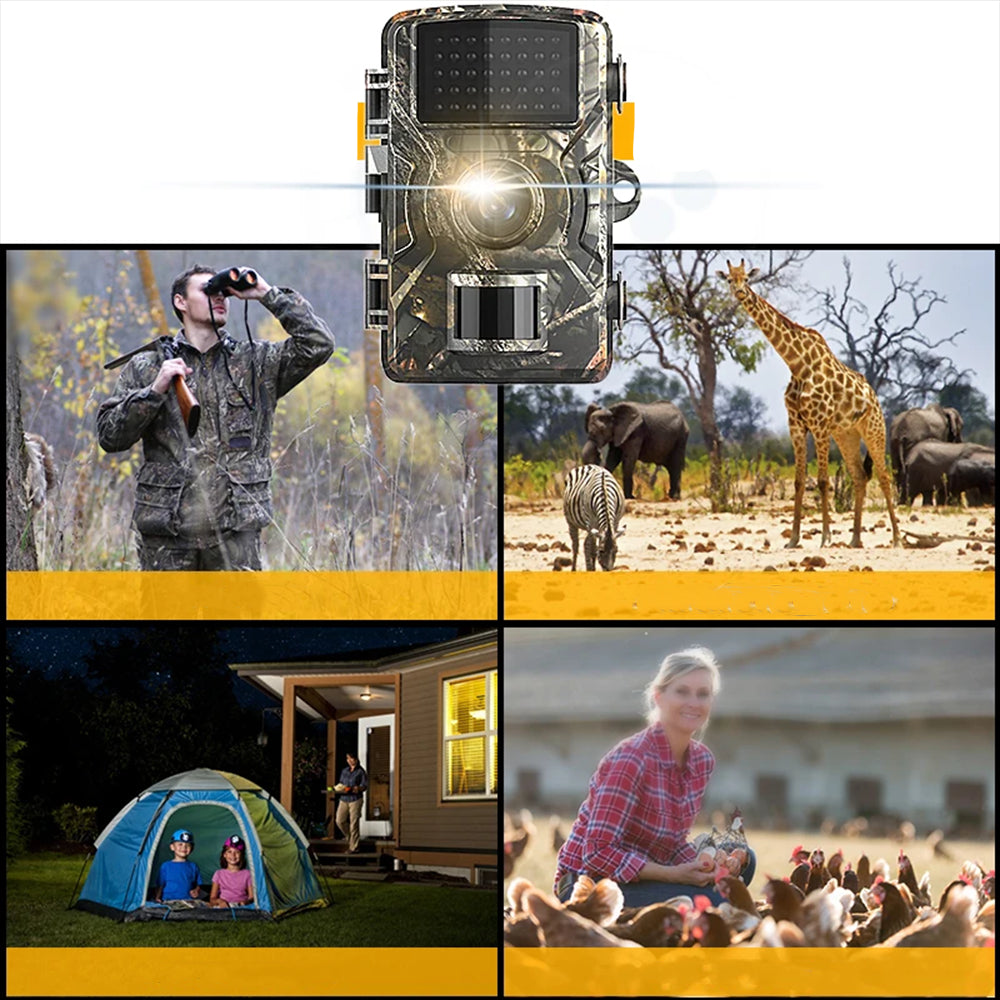 Фотопастка для тварин з датчиком руху 16Мп, від батарейок, DL-001 / Мисливська камера з нічним баченням