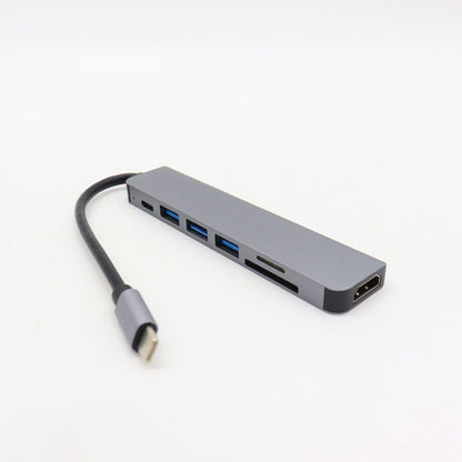 USB хаб 7в1, Type-C to HDMI+SD+TF+3хUSB +PD / Мультифункціональний юсб хаб / Розгалужувач USB