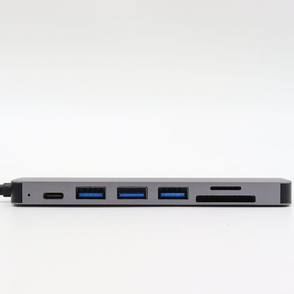 USB хаб 7в1, Type-C to HDMI+SD+TF+3хUSB +PD / Мультифункціональний юсб хаб / Розгалужувач USB