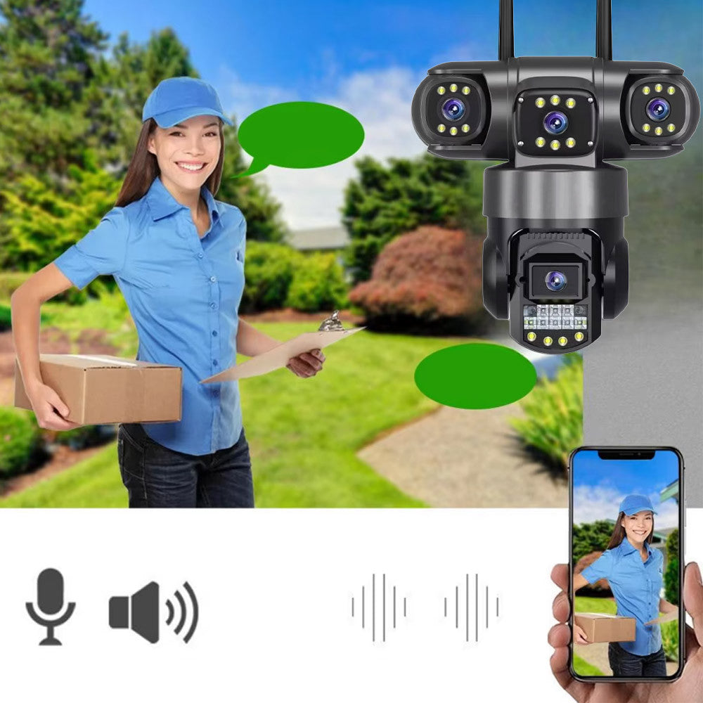 Вулична 4G камера відеоспостереження 12МП / Поворотна камера під сим карту / IP камера спостереження