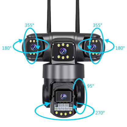 Вулична 4G камера відеоспостереження 12МП / Поворотна камера під сим карту / IP камера спостереження