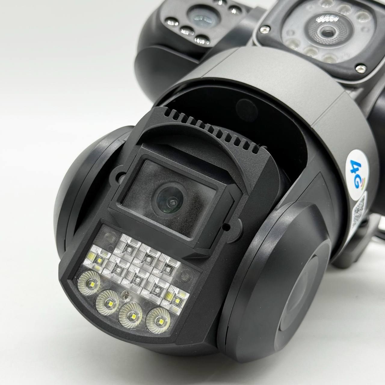 Вулична 4G камера відеоспостереження 12МП / Поворотна камера під сим карту / IP камера спостереження