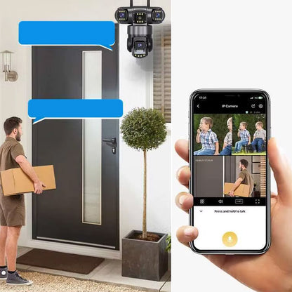 Вулична 4G камера відеоспостереження 12МП / Поворотна камера під сим карту / IP камера спостереження