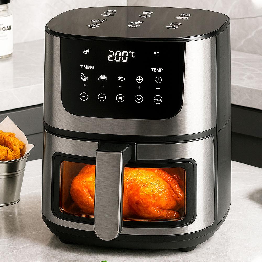 Аерофритюрниця 8л, 4200Вт, Rainberg RB-2268 / Сенсорна фритюрниця без олії / Мультипіч / Аерогриль